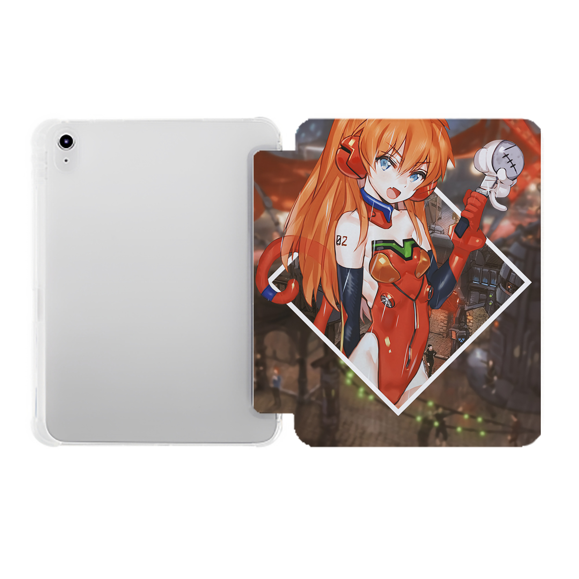 （画像用） EVA 新世紀エヴァンゲリオン IPad ケース ペン収納付き 三つ折りスタンド PUレザー×シリコン 対応機種9.5/10.5/10.9インチ